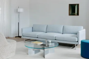 JG soffbord Ø98 cm - Glas-borstad aluminium - Fredericia Furniture