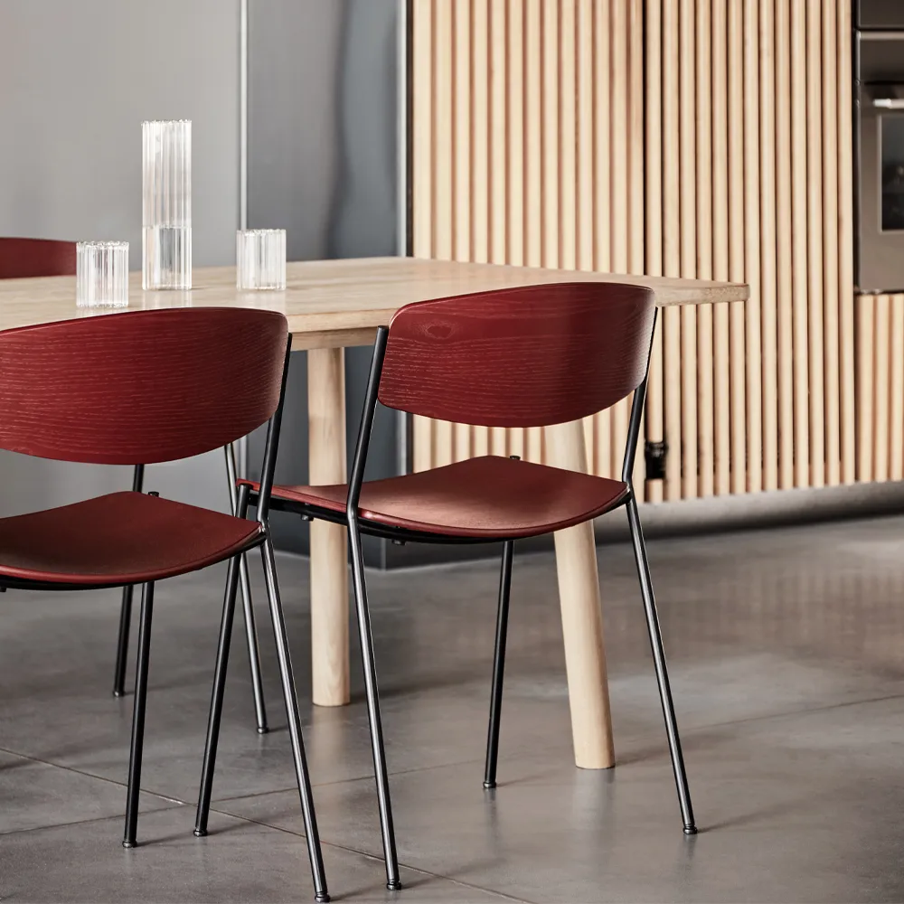 Lynderup 3080 stol, Lackerad ek-svart stålstativ Fredericia Furniture