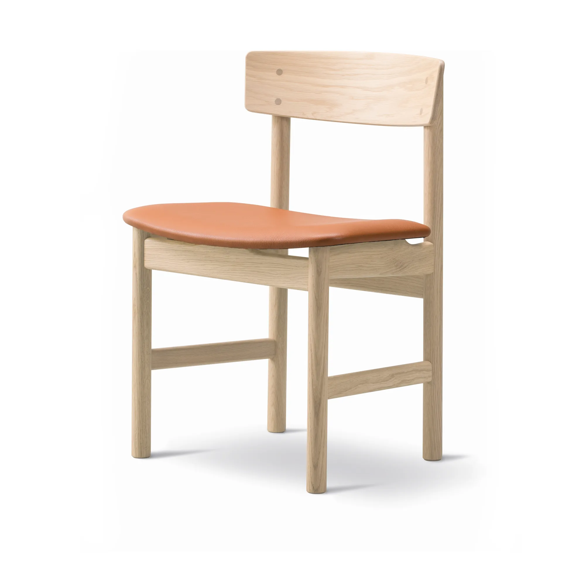 Mogensen 3236 stol, Såpad ek-läder cognac 307 Fredericia Furniture