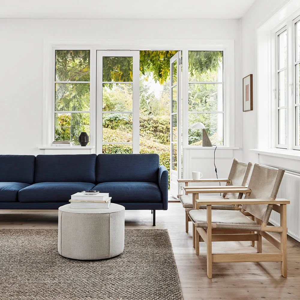 Mono sittpuff, Grand linen beige, Ø39 cm Fredericia Furniture