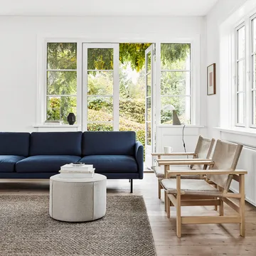 Mono sittpuff - Grand linen beige, Ø39 cm - Fredericia Furniture