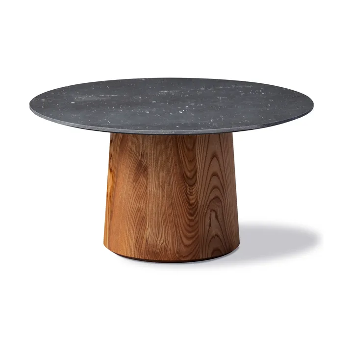 Niveau soffbord Ø61cm - Black Marquina-ash brown stained - Fredericia Furniture