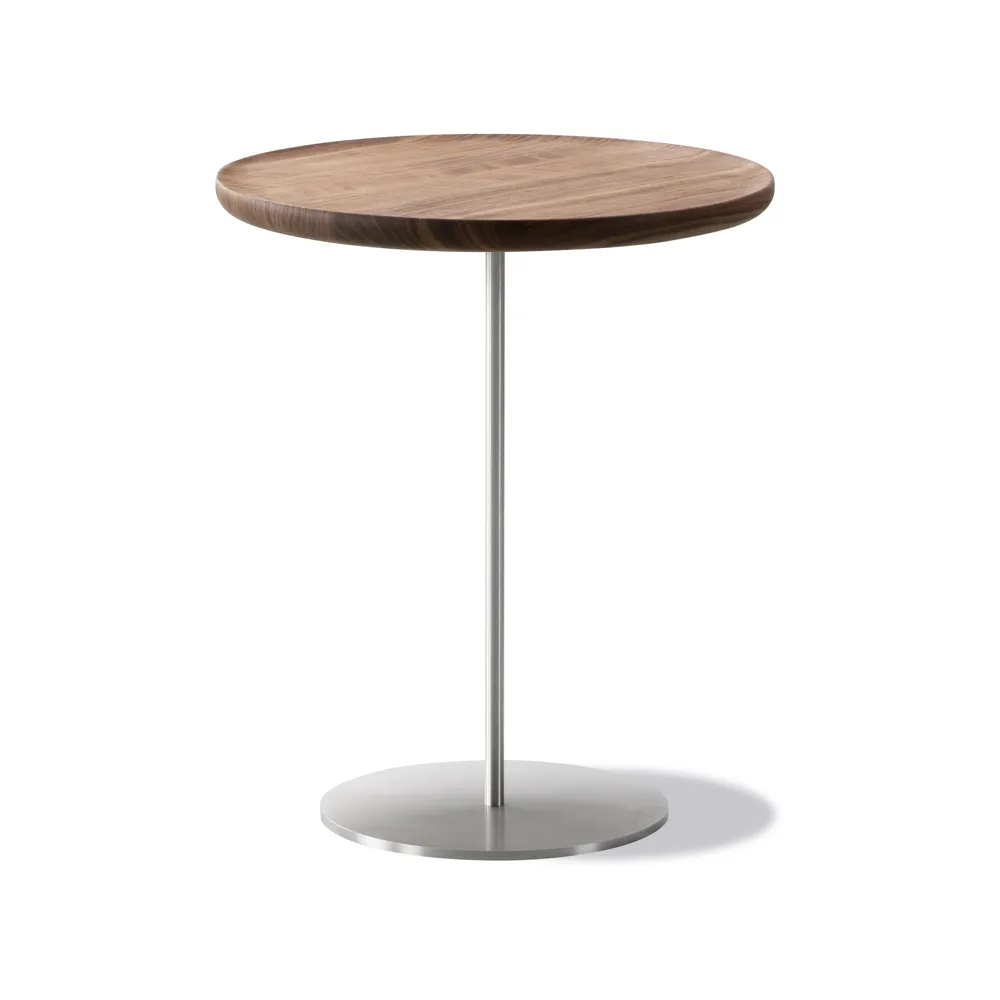 Pal 6755 sidobord, Valnöt-borstat stål-Ø44 cm Fredericia Furniture