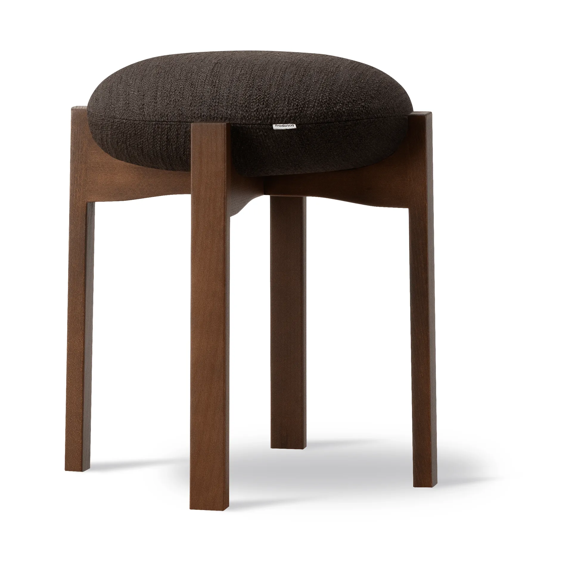 Pioneer rund pall låg, Odino RC41 dark brown-mörklackerad bok, Ø41x46 cm Fredericia Furniture