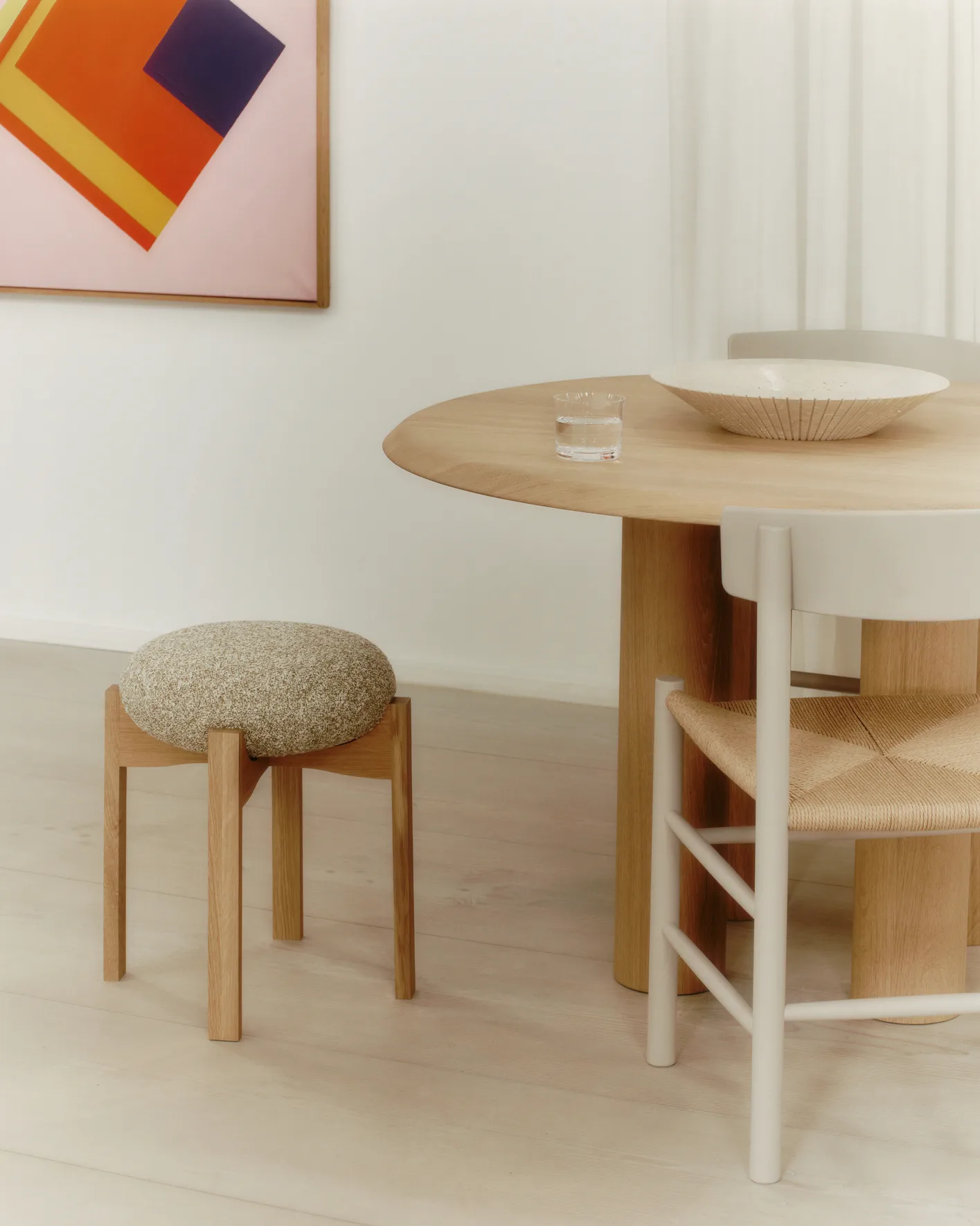 Pioneer rund pall låg, Zero 0001-lackad ek Fredericia Furniture