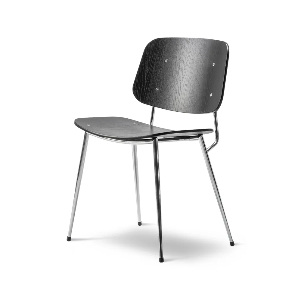 Søborg Metal stol, Svart-kromstativ Fredericia Furniture