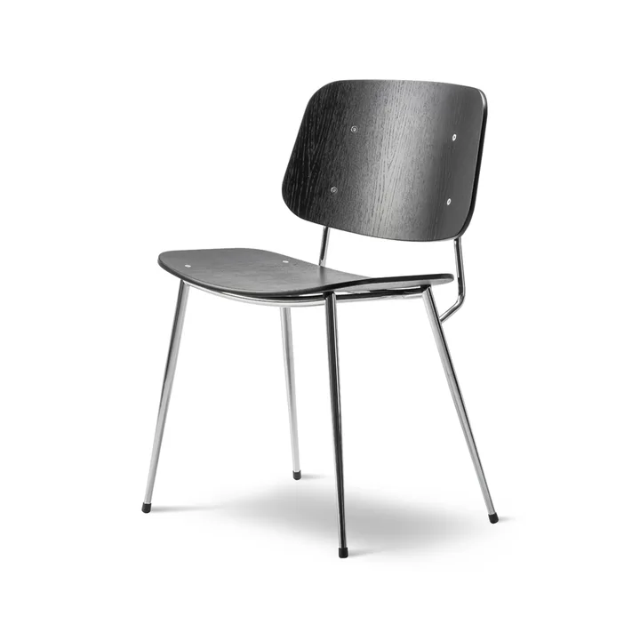Søborg Metal stol - Svart-kromstativ - Fredericia Furniture