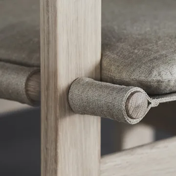 The Canvas Chair fåtölj - Canvas svart-svartlackad ek, inkl. svart läder dyna - Fredericia Furniture