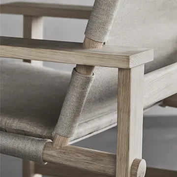 The Canvas Chair fåtölj - Canvas svart-svartlackad ek, inkl. svart läder dyna - Fredericia Furniture