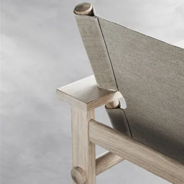 The Canvas Chair fåtölj - Canvas svart-svartlackad ek, inkl. svart läder dyna - Fredericia Furniture