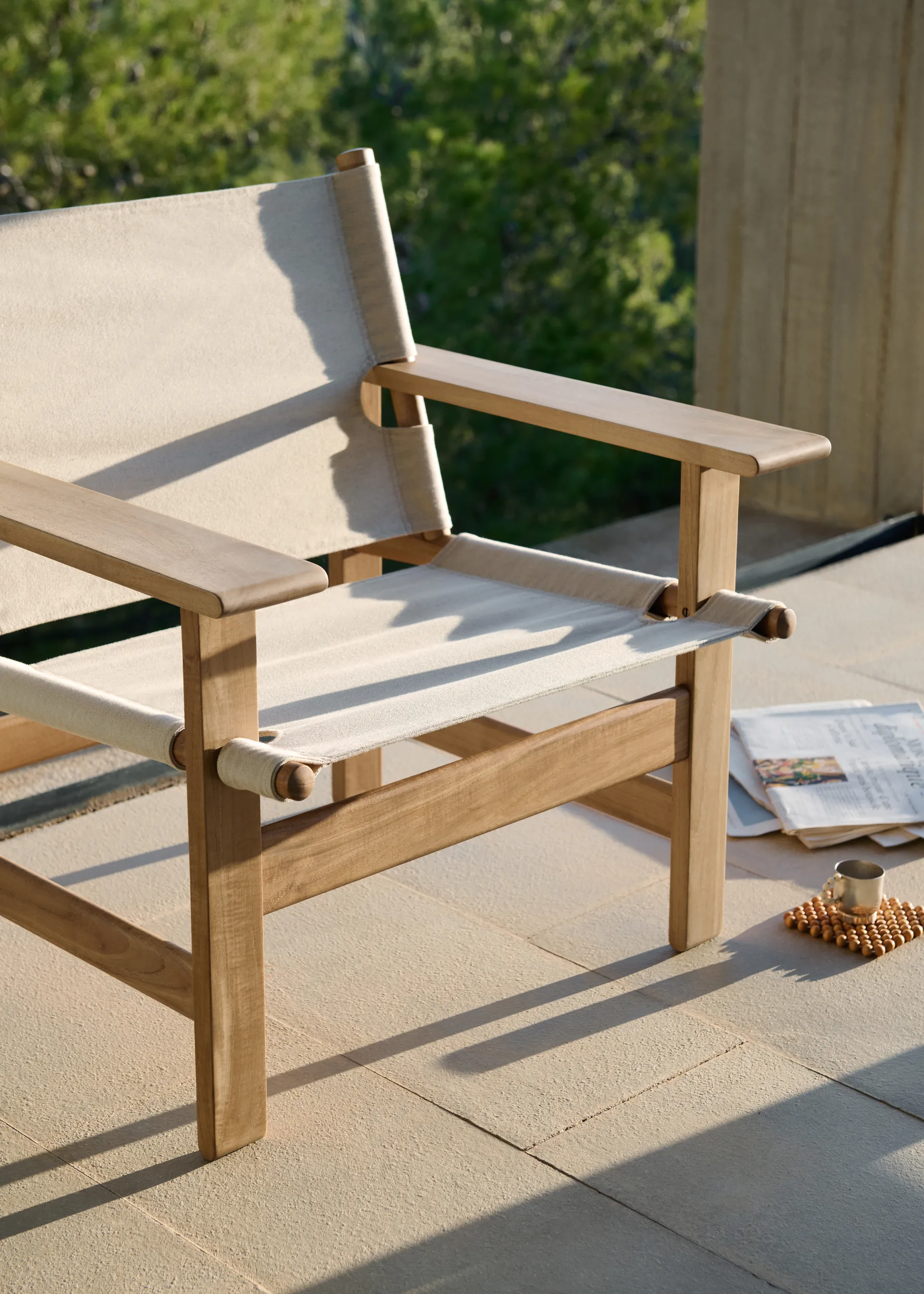 The Canvas Chair outdoor fåtölj, Teak-performance canvas Fredericia Furniture