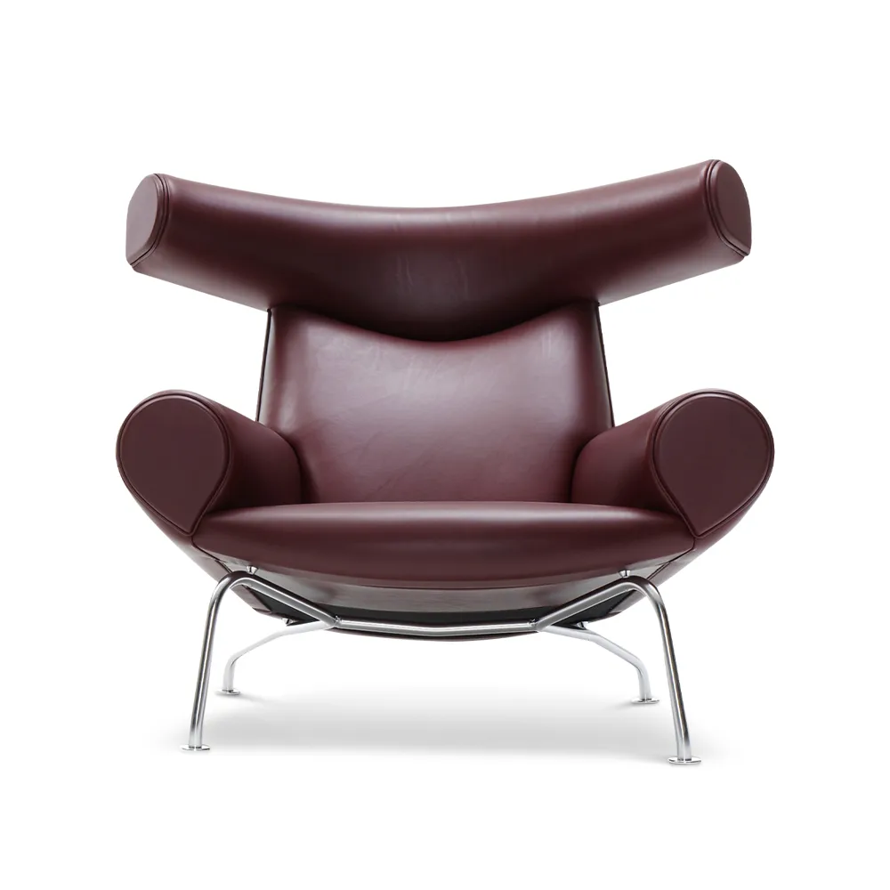 Wegner Ox fåtölj, Läder max 93-krom Fredericia Furniture