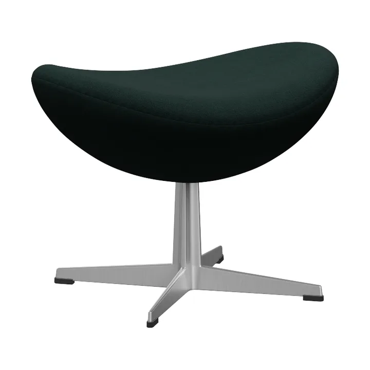 Ägget 3127 fotpall - Christianshavn Dark Green 1161-steel - Fritz Hansen