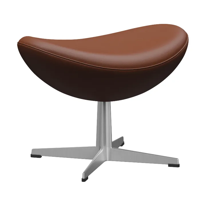 Ägget 3127 fotpall - Leather Aura Cognac-steel - Fritz Hansen