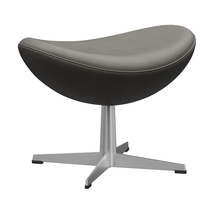 Ägget 3127 fotpall - Leather Essential Lava-steel - Fritz Hansen