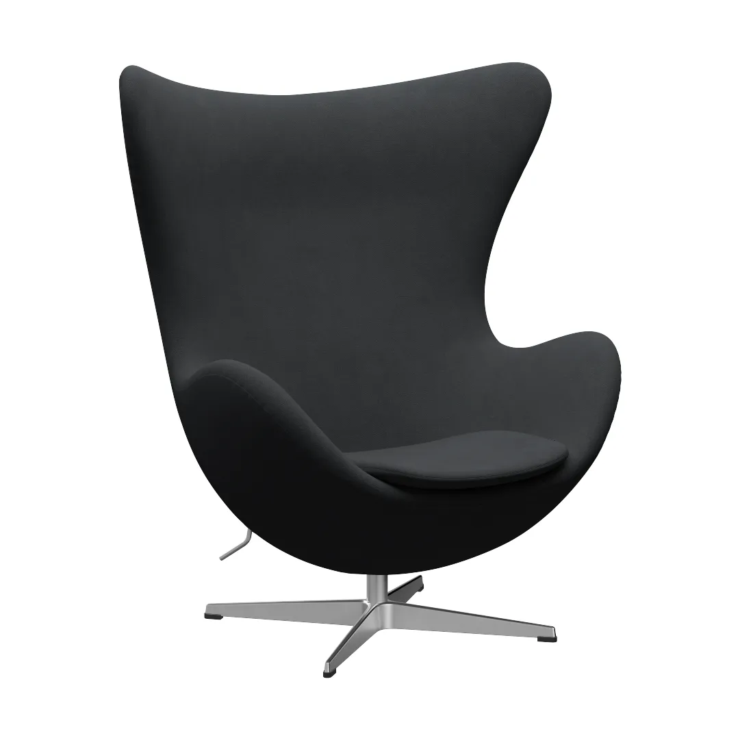 Ägget 3316 fåtölj, Christianshavn Dark Grey 1174-steel Fritz Hansen