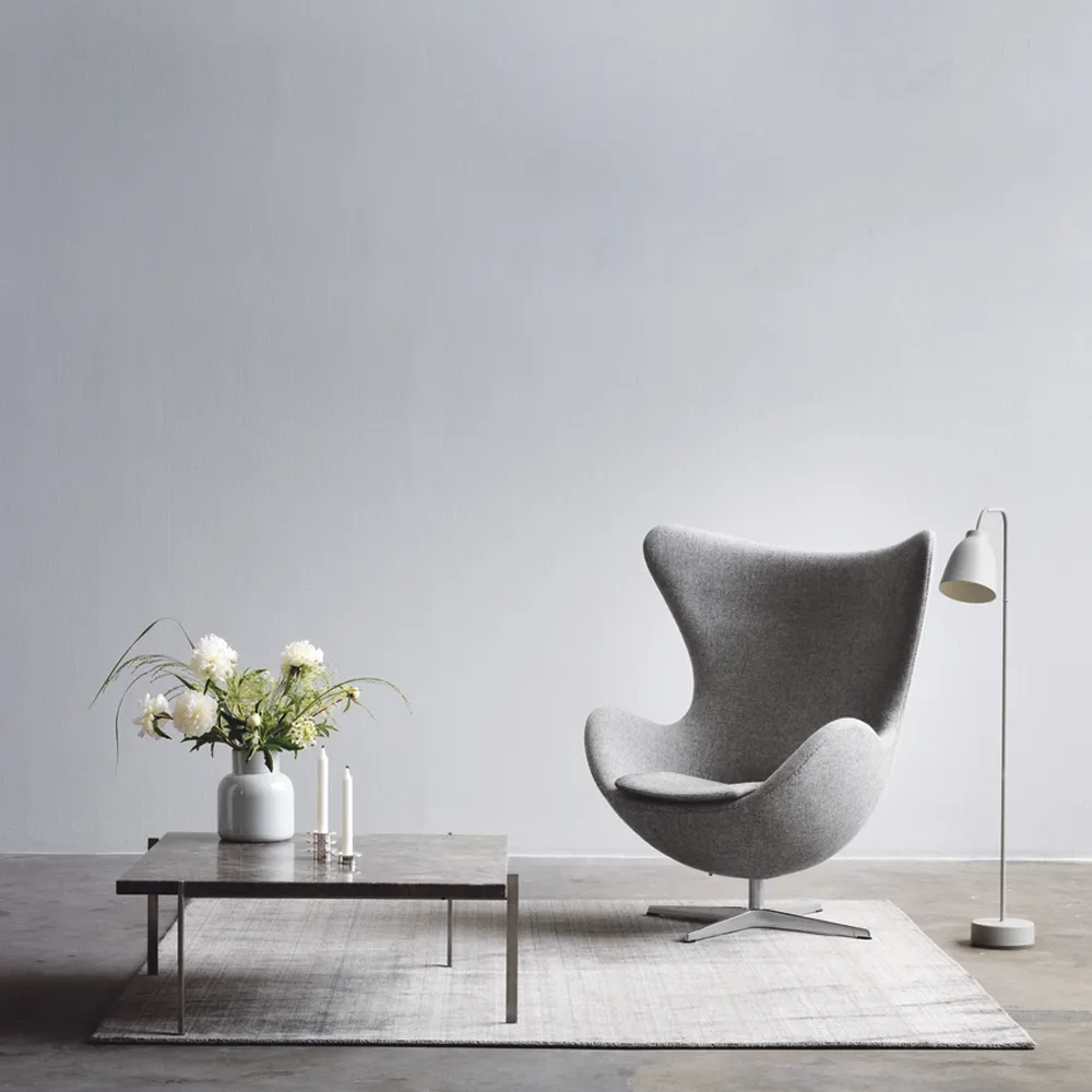 Ägget 3316 fåtölj, Leather grace walnut-steel Fritz Hansen