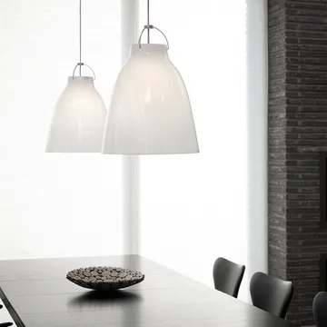 Caravaggio 2 pendel - Vit blank-grå textilsladd - Fritz Hansen