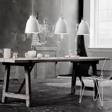 Caravaggio 2 pendel - Vit blank-grå textilsladd - Fritz Hansen