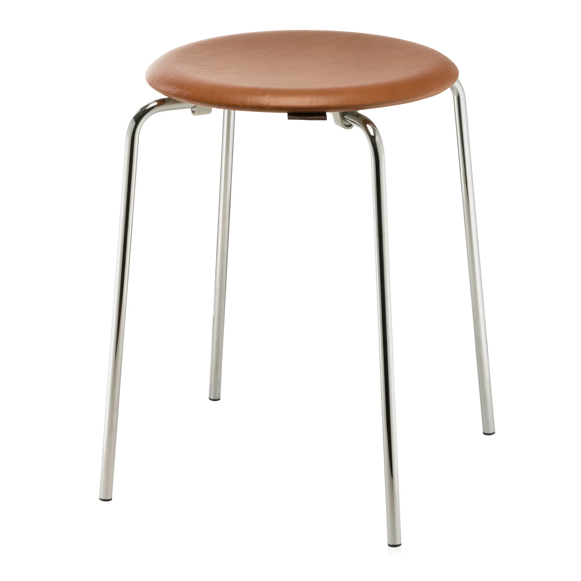 Dot rund pall läder, Wild leather walnut Fritz Hansen