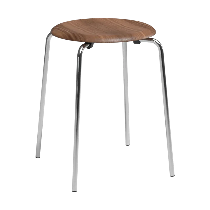 Dot rund pall - Valnöt-krom, Ø32,8x45,5 cm - Fritz Hansen