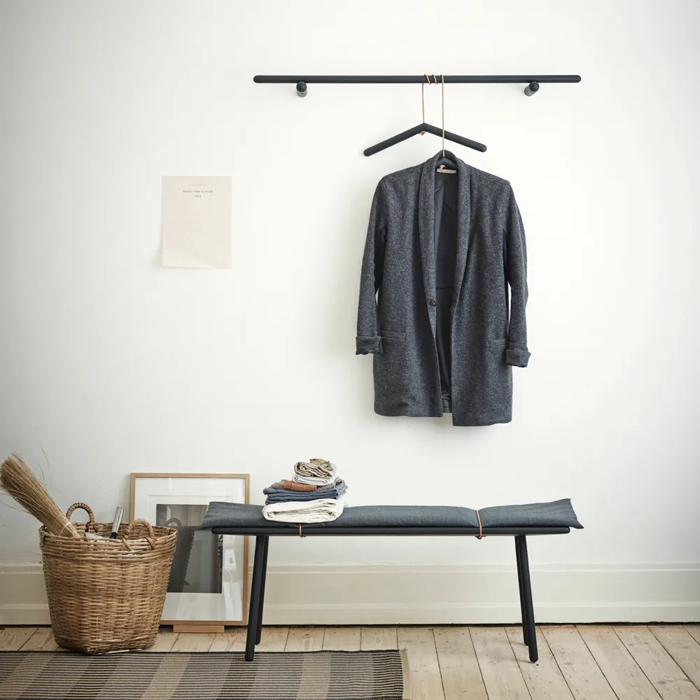 Georg bänk, Ek obehandlad-inkl. beige dyna Fritz Hansen