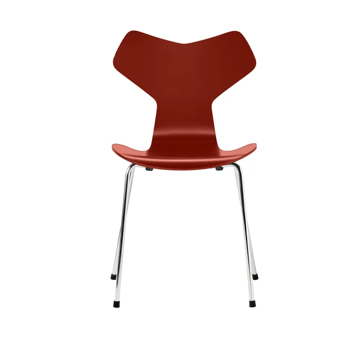 Grand Prix 3130 stol - Venetian Red 670-kromat stålstativ - Fritz Hansen