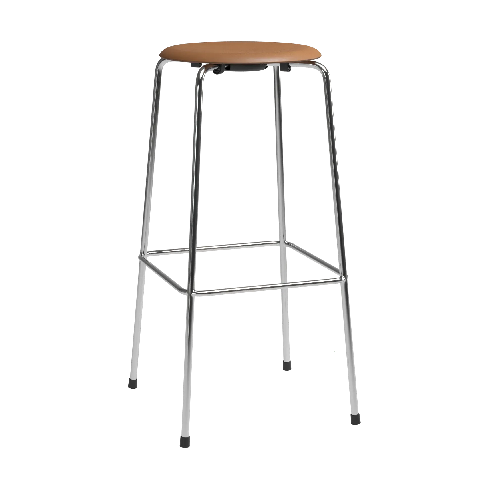 High Dot barpall, Wild läder walnut-krom Fritz Hansen