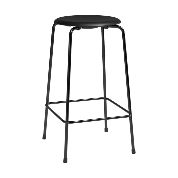 High Dot counter stool 4 ben - Essential black läder-svart stål - Fritz Hansen