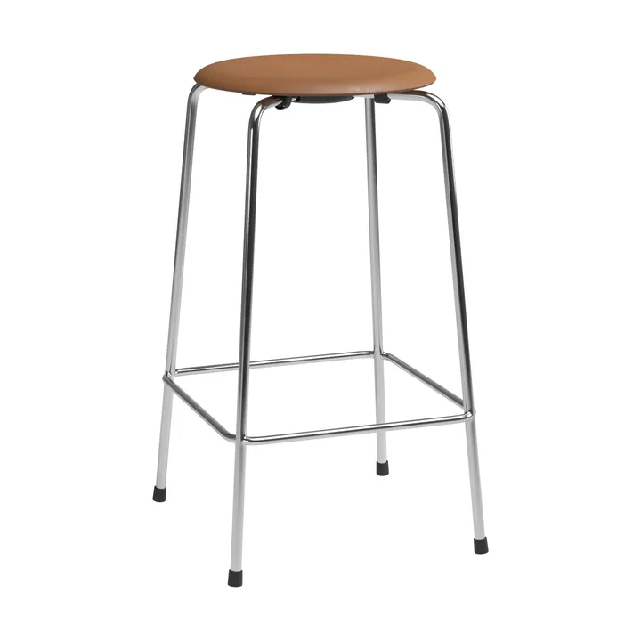 High Dot counter stool 4 ben - Essential walnut läder-krom - Fritz Hansen