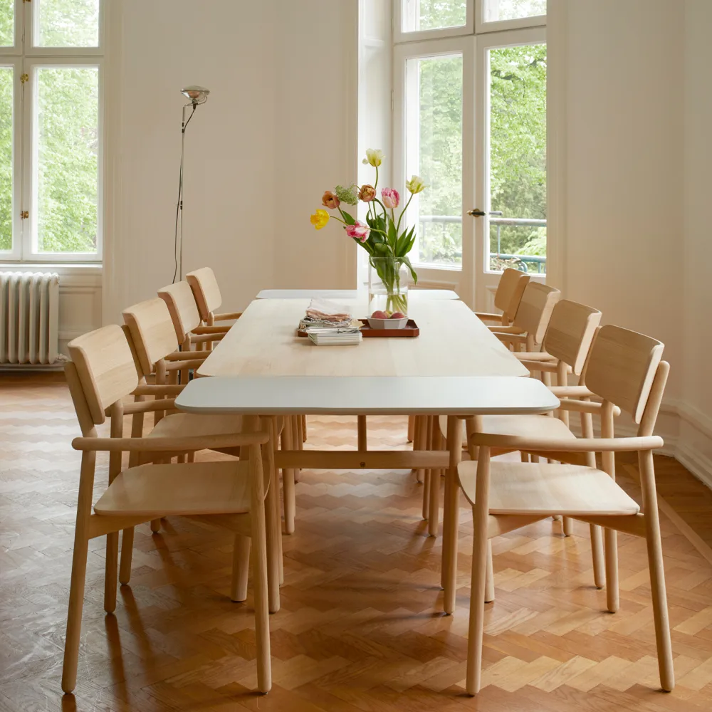 Hven matbord 94x190 cm, Vitoljad ek Fritz Hansen