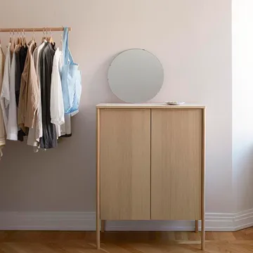 Jut High skåp - Oak oiled-svart marmor-mässing - Fritz Hansen