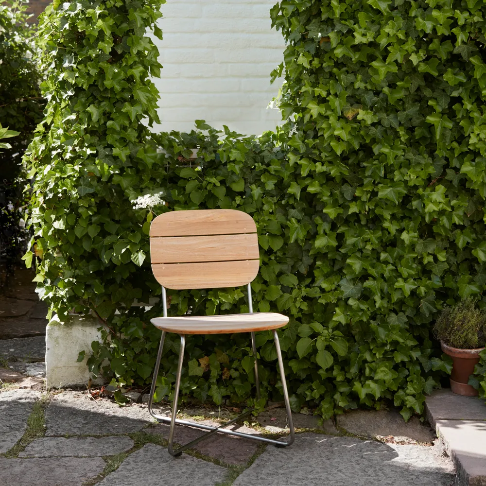 Lilium stol, Teak, rostfritt stål Fritz Hansen