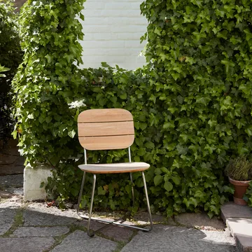 Lilium stol - Teak, rostfritt stål - Fritz Hansen
