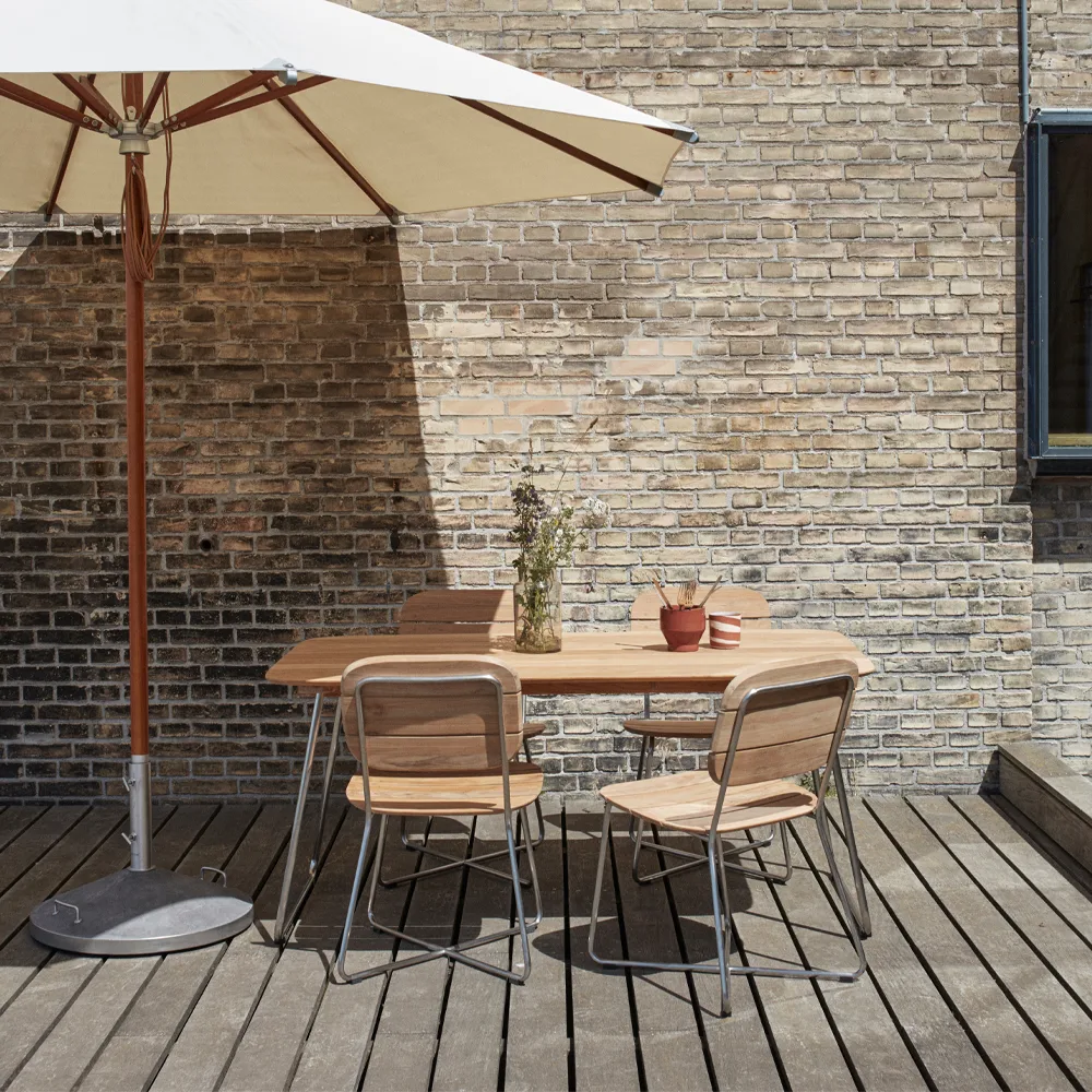 Lilium stol, Teak, rostfritt stål Fritz Hansen