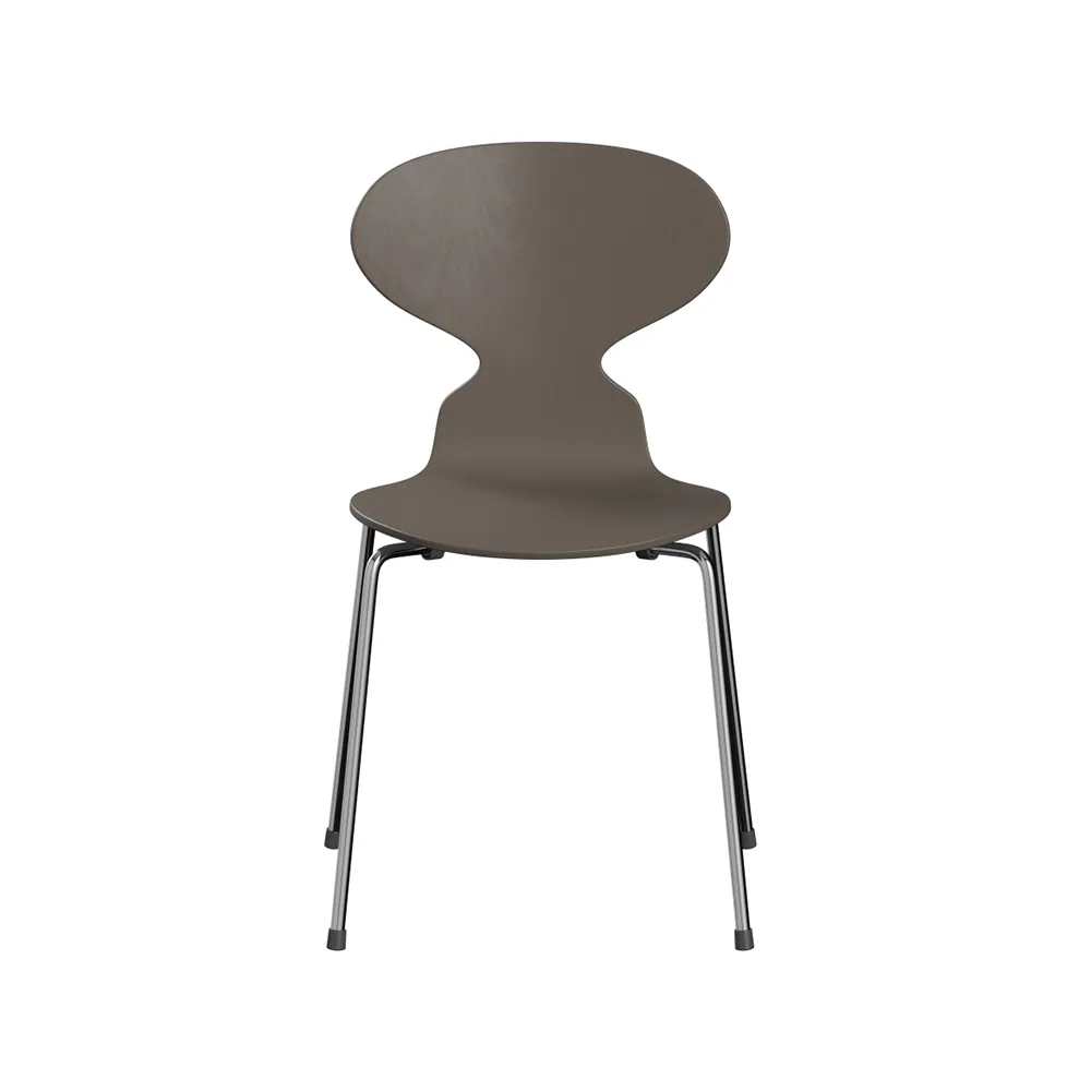 Myran 3101 stol, Deep clay, målad ask, kromat stålstativ Fritz Hansen