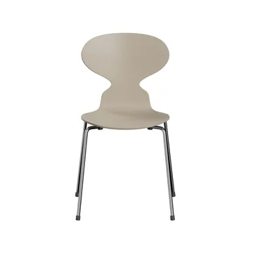 Myran 3101 stol - Light beige, målad ask, kromat stålstativ - Fritz Hansen