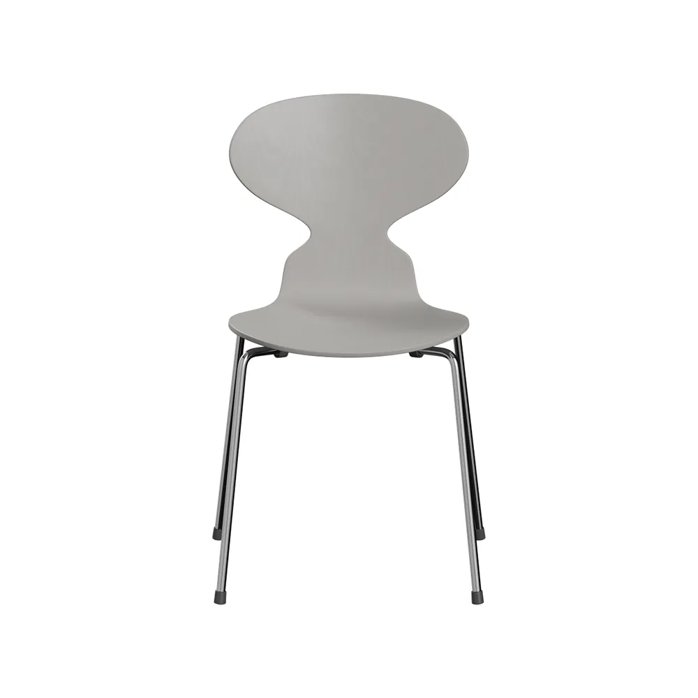 Myran 3101 stol, Nine grey, målad ask, kromat stålstativ Fritz Hansen