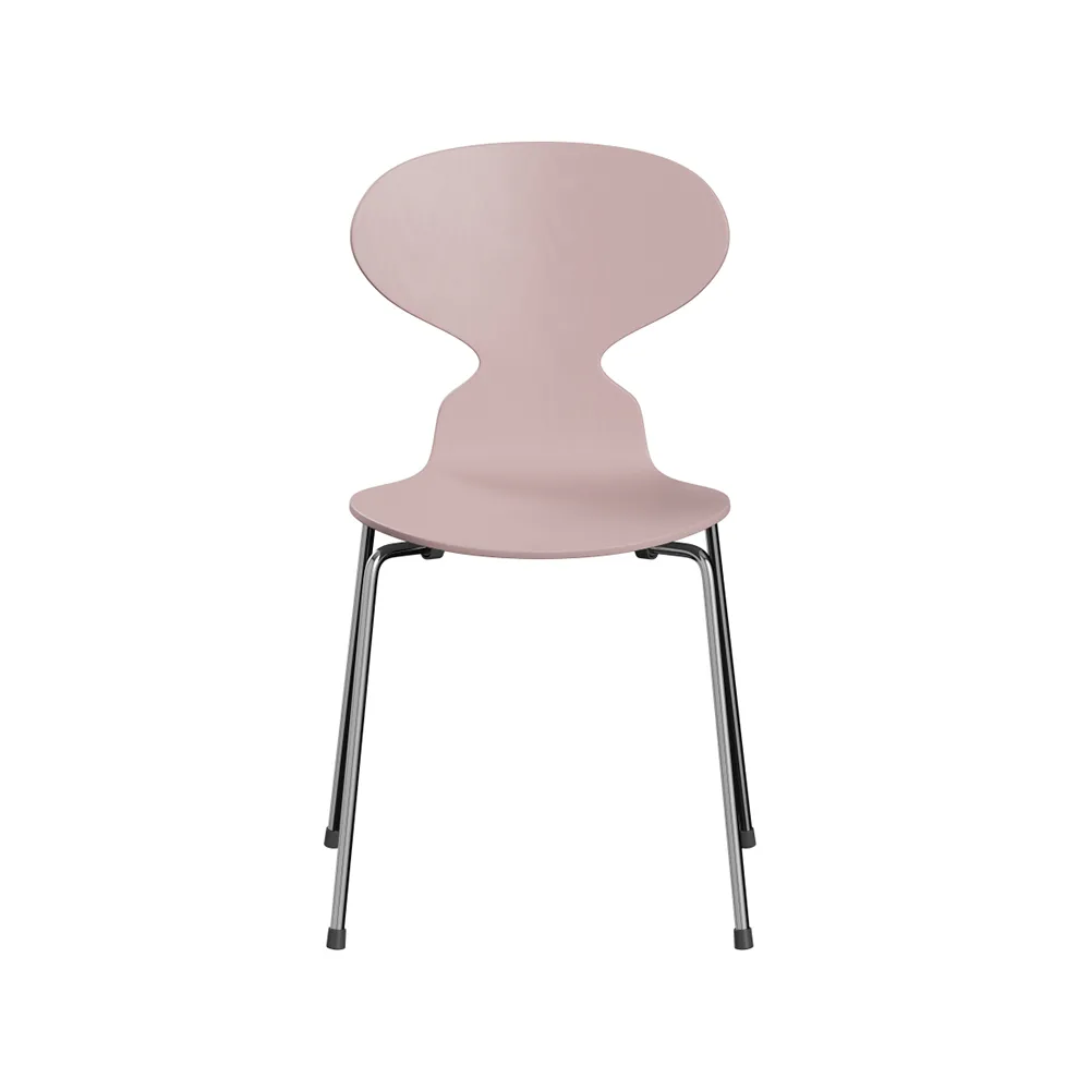 Myran 3101 stol, Pale rose, målad ask, kromat stålstativ Fritz Hansen