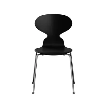 Myran 3101 stol - Svart, lackad, kromat stålstativ - Fritz Hansen