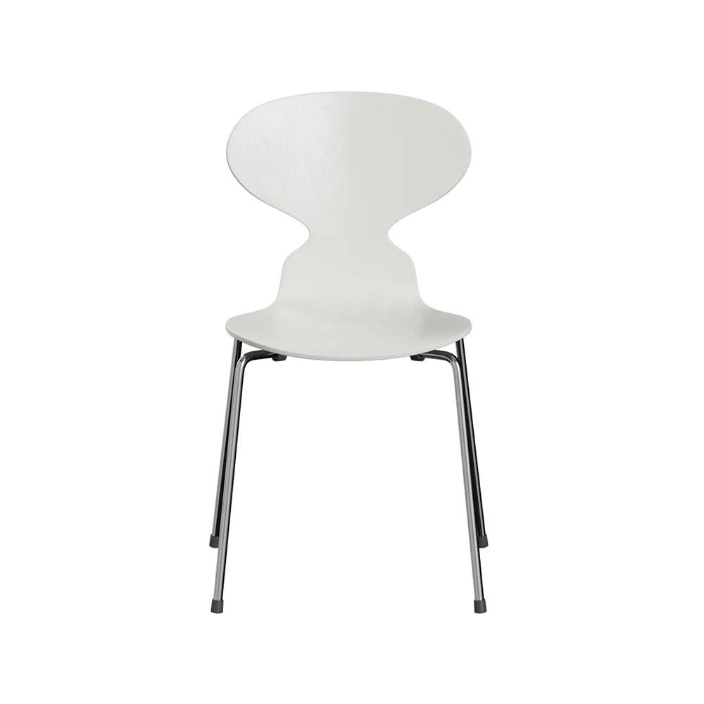 Myran 3101 stol, white, målad ask, kromat stålstativ Fritz Hansen