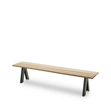 Overlap bänk - cederträ, hunter green stativ - Fritz Hansen