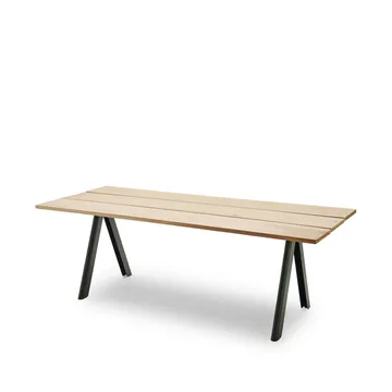 Overlap matbord - cederträ, hunter green stativ - Fritz Hansen