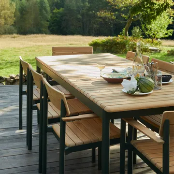 Pelagus karmstol teak - Hunter green - Fritz Hansen
