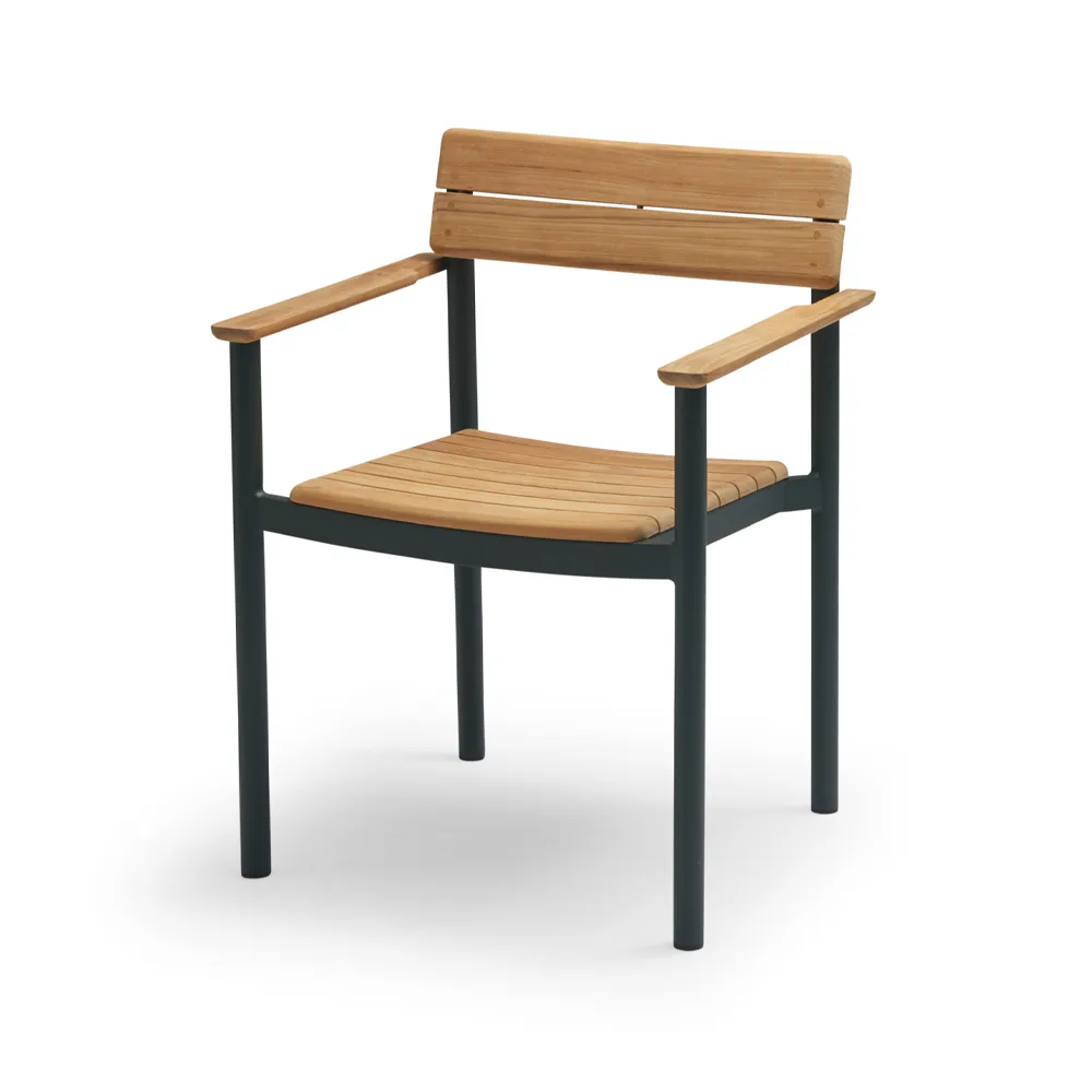 Pelagus karmstol teak, Hunter green Fritz Hansen
