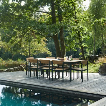 Pelagus matbord teak 214x90,5 cm - Hunter green - Fritz Hansen