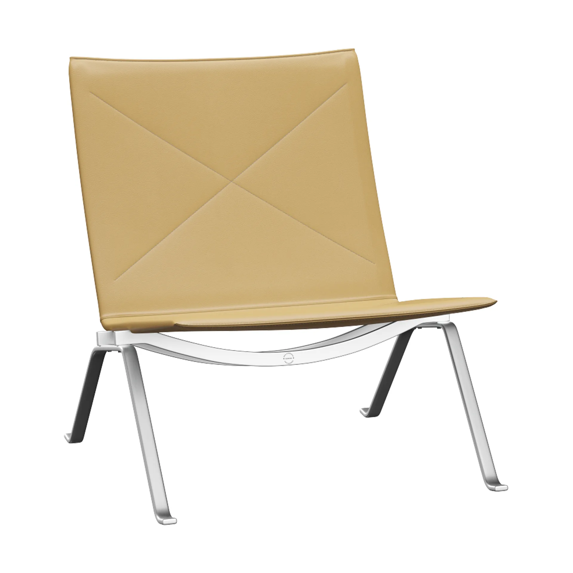 PK22 fåtölj, Aura beige läder-rostfritt stål Fritz Hansen