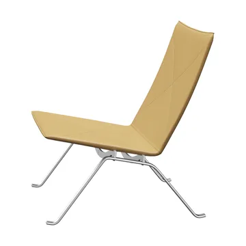 PK22 fåtölj - Aura beige läder-rostfritt stål - Fritz Hansen