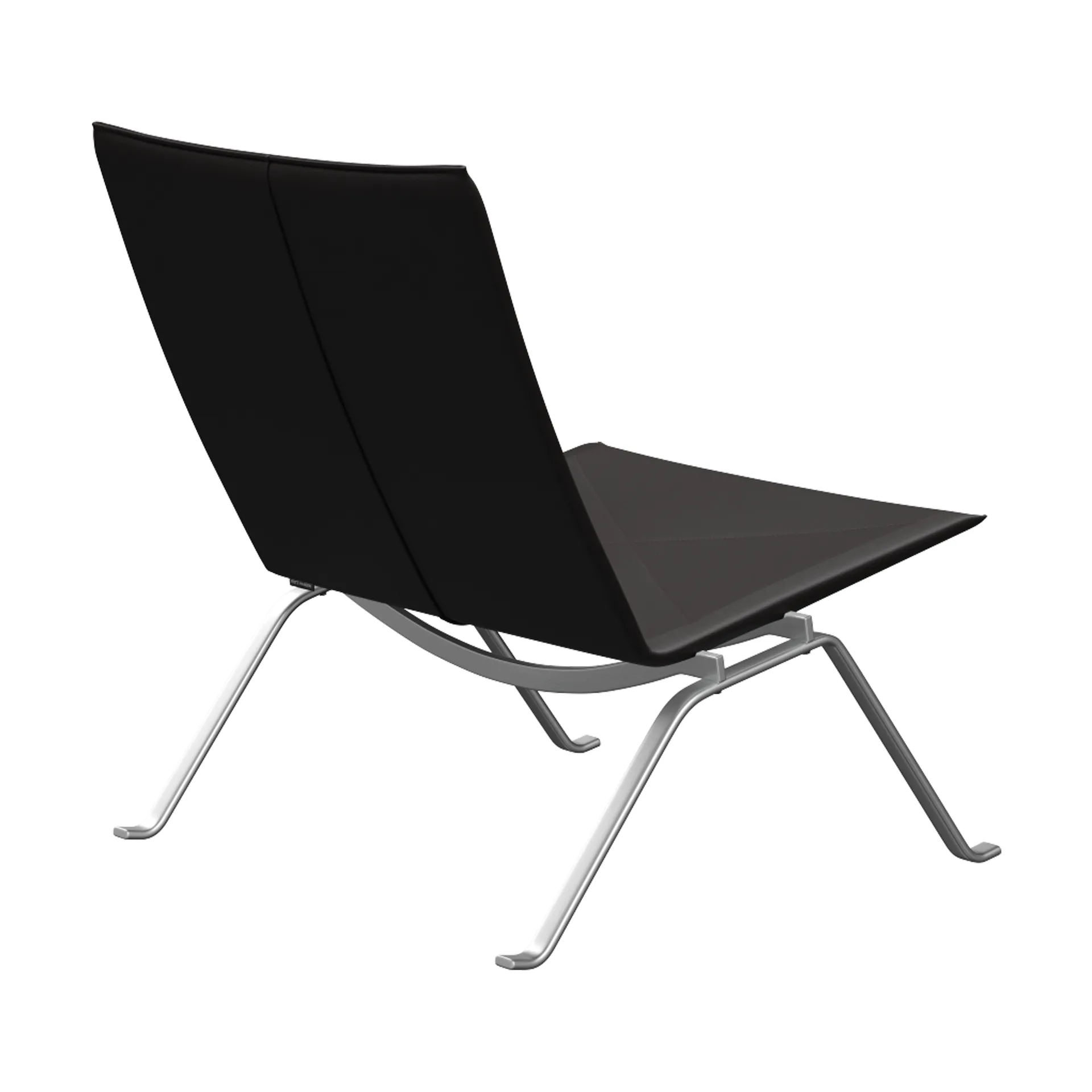 PK22 fåtölj, Aura black brown läder-rostfritt stål Fritz Hansen