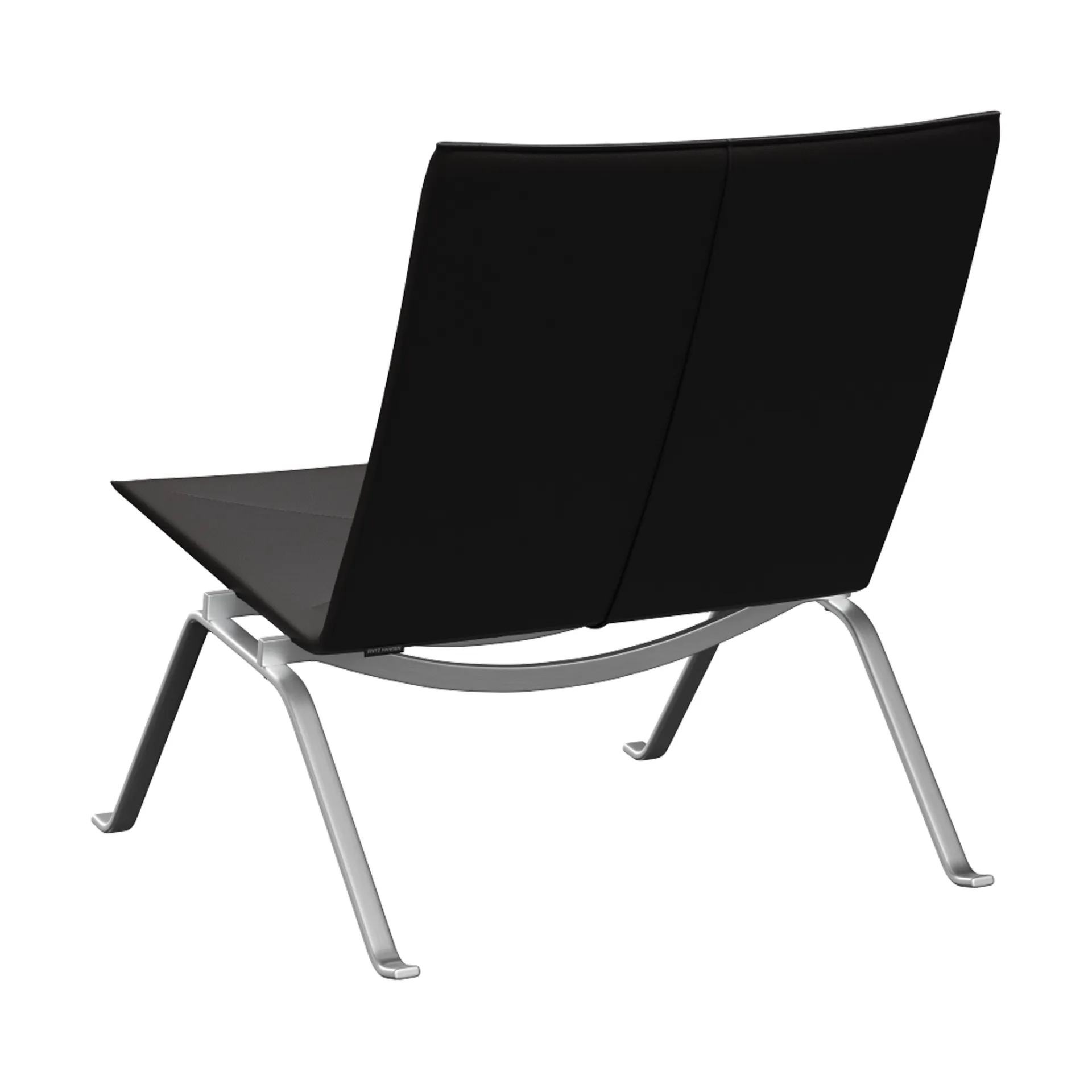 PK22 fåtölj, Aura black brown läder-rostfritt stål Fritz Hansen
